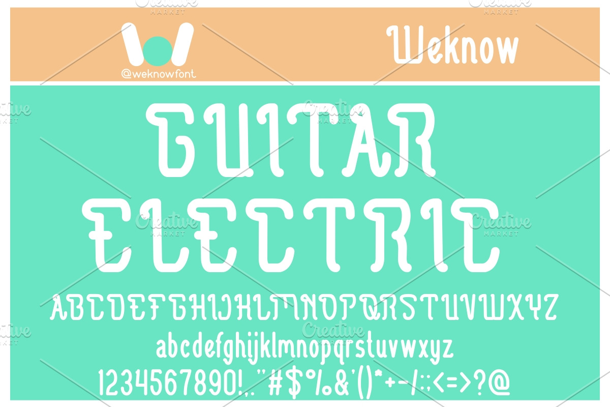 Guitar Electric font, a Font by weknow (Photo 1 of 5)