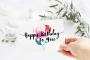 printable flower birthday card, a Card Template by TurquoiseDesign (Thumbnail 1 of 3)