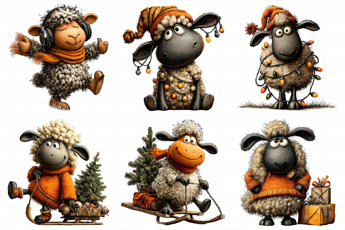 Quirky Winter Sheep Clipart, an Illustration by Daily.Designs (Photo 4 of 5)