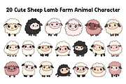 20 Cute Sheep Lamb Farm Character, an Animal Illustration by jongcreative (Thumbnail 1 of 7)