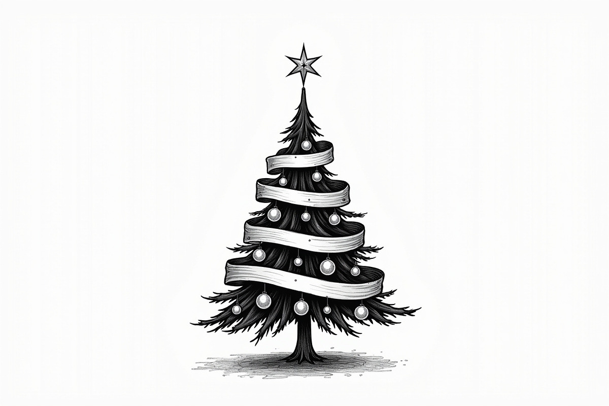 Festive Christmas Tree Silhouette Bu, an Illustration by Artivon (Photo 17 of 21)