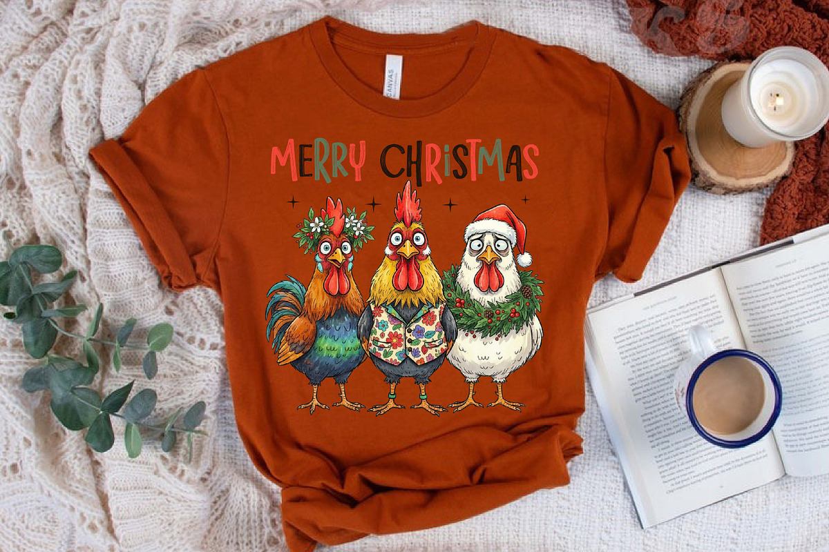 Merry Christmas, Funny Roosters PNG, an Illustration by Libby Wishes (Photo 8 of 8)