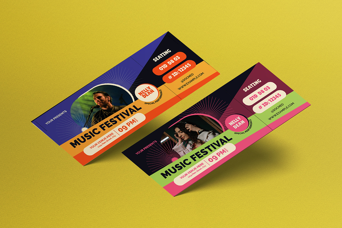 Black Edgy Music Ticket Photos, a Card Template by graphicook (Photo 1 of 3)