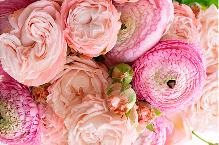 Flowers flat lay composition, a Holiday Photo by Neirfy