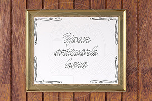 Gold mockup frame landscape 4:5