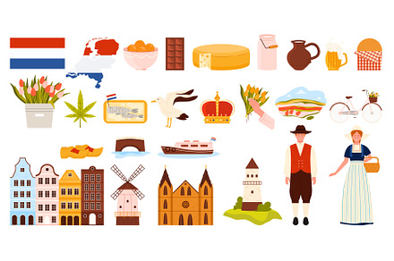Travel to Netherlands set, famous
