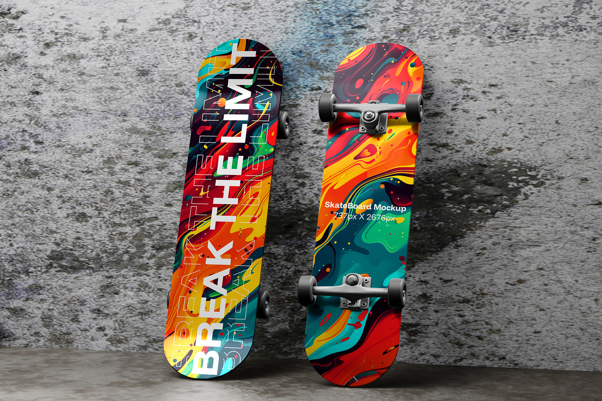 Skateboard Mockup, a Product Mockup by SLAB! Design (Photo 6 of 7)
