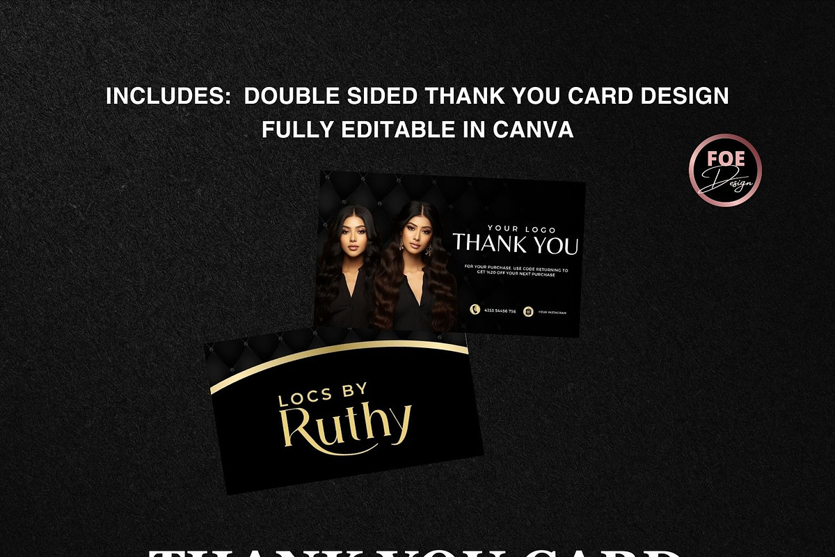 Luxury hair branding kit templates C, a Branding & Logo Template by Foedesigner (Photo 7 of 10)