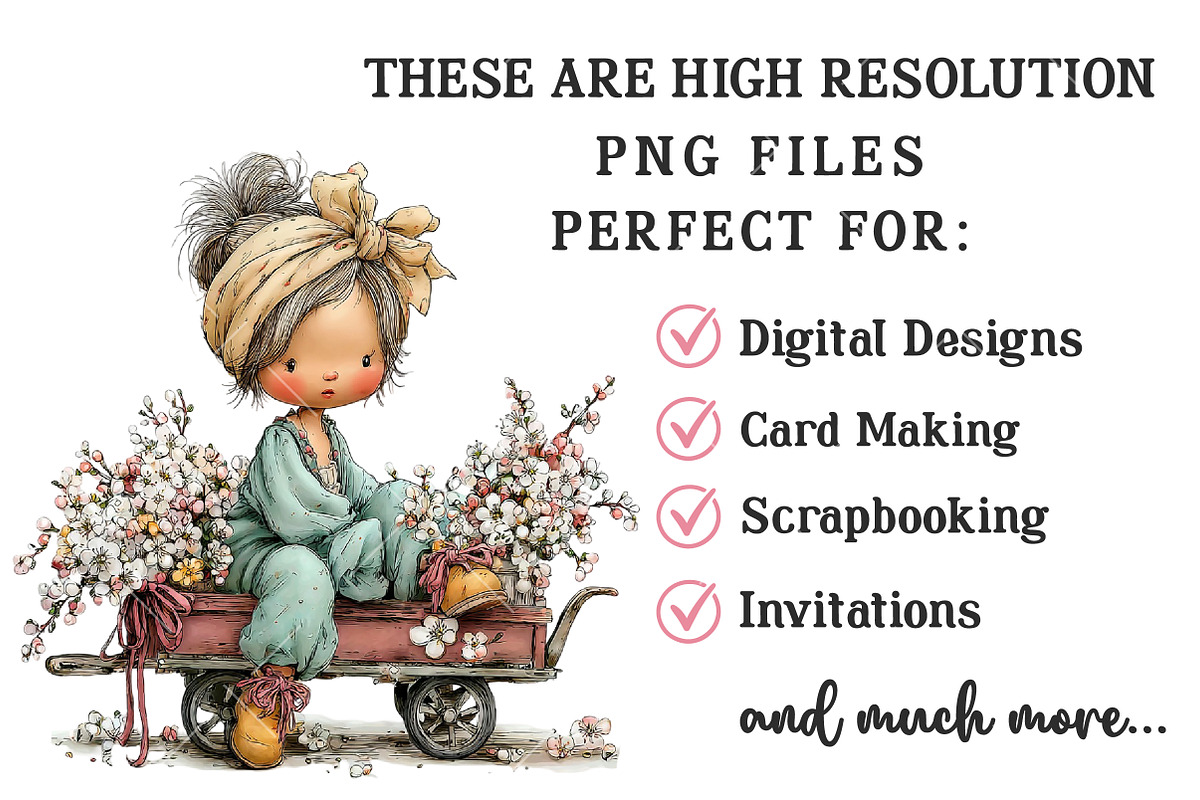 Cherry Girl PNG Clipart Set, a Seasonal Illustration by OK Design (Photo 6 of 6)
