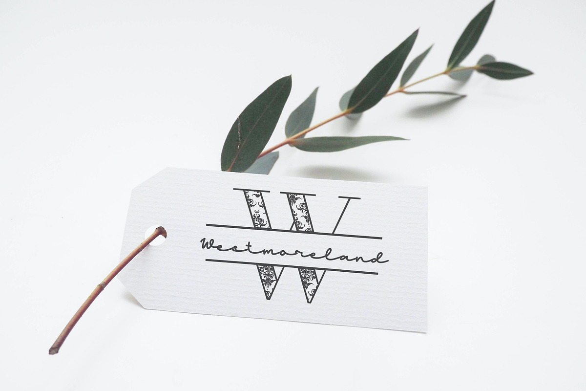 Damask Split Monogram SVGs, an Illustration by Phat Happy Life (Photo 2 of 3)