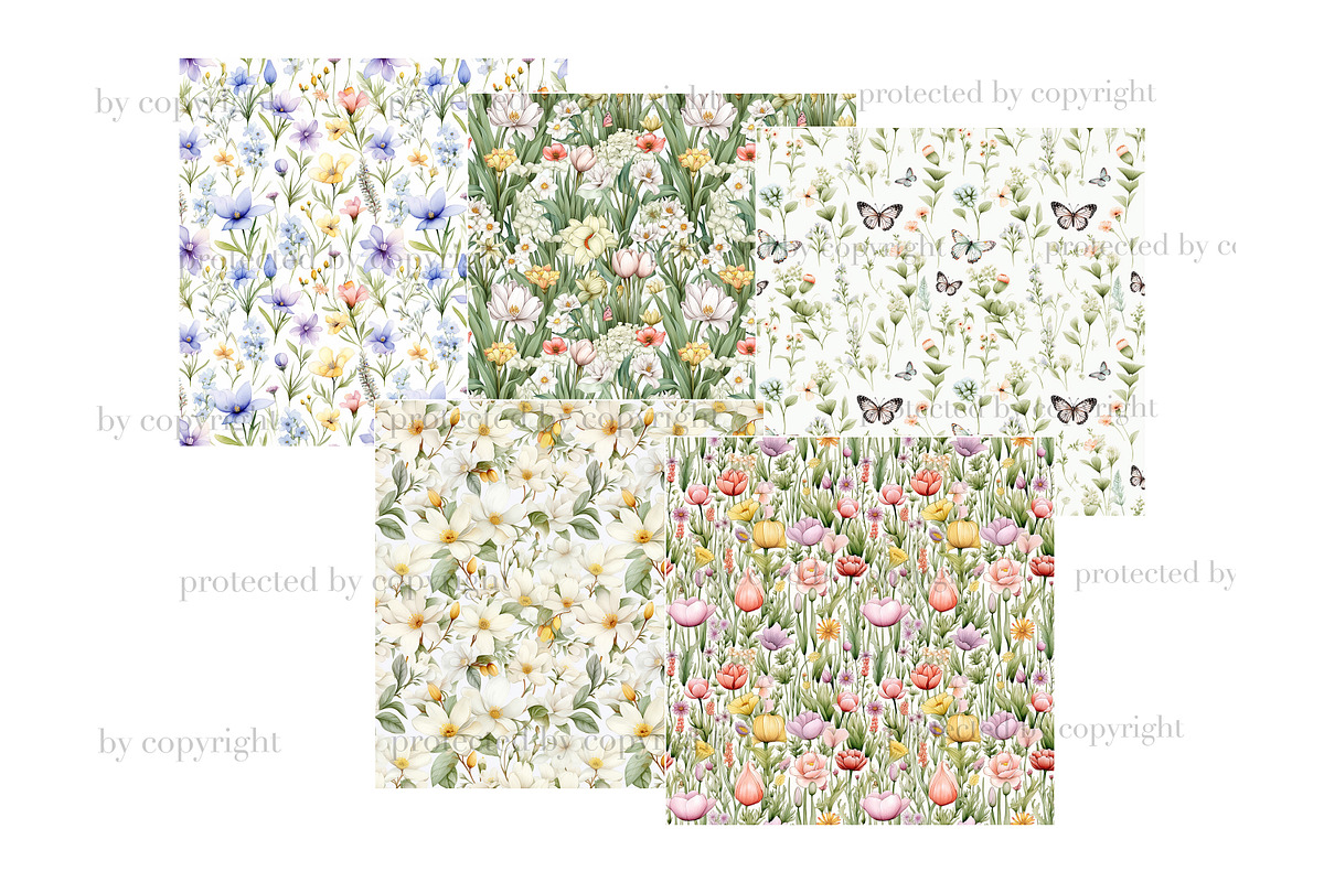 Spring Seamless Pattern Set, a Pattern Graphic by GlamArtZhanna (Photo 4 of 4)