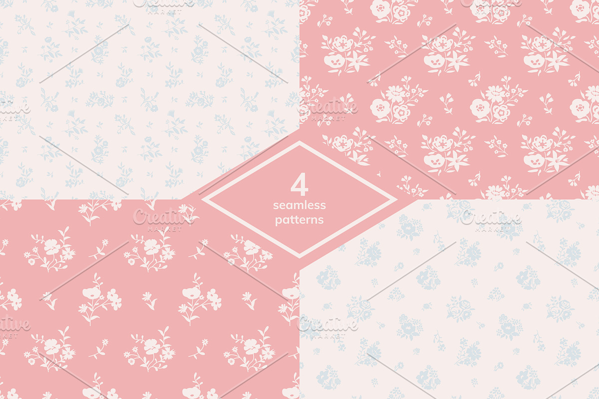 Seamless patterns set, a Pattern Graphic by elyomys