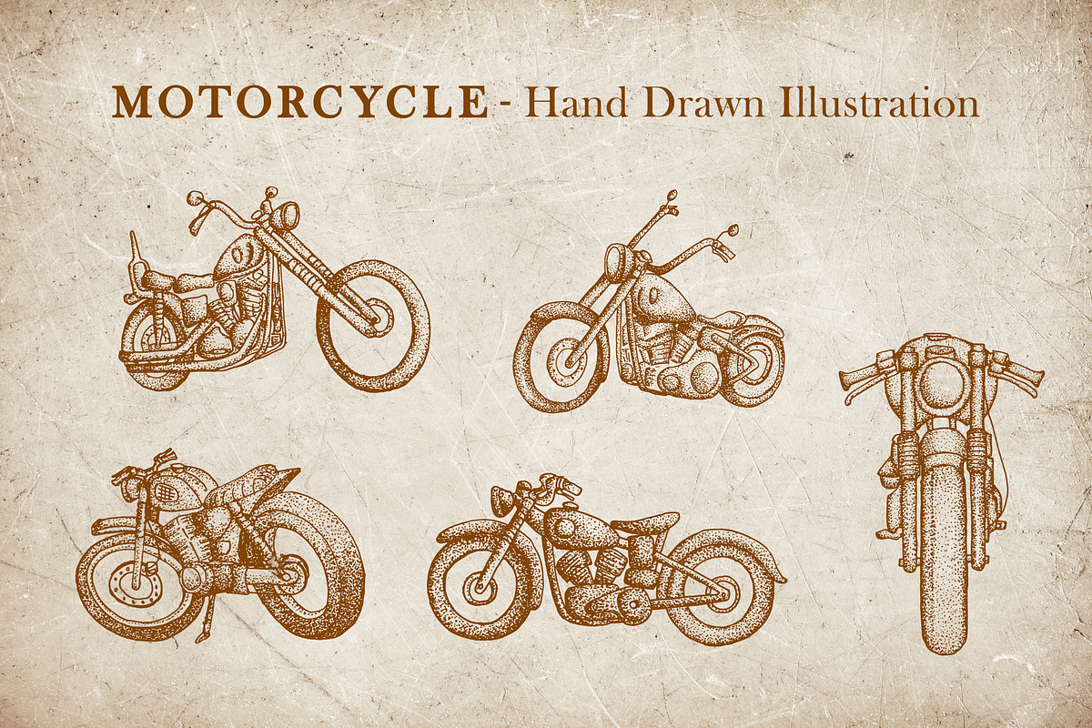 Vintage Motorcycle Illustration, an Object Illustration by Deemak Daksina