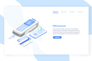 POS terminal, contactless payment, a Technology Illustration by Good Studio