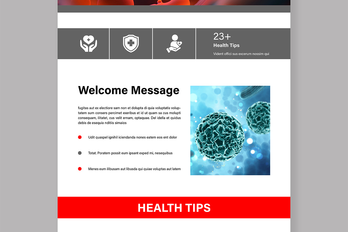 Health Care Email Newsletter, an UI Kit Template by MightyDesign (Photo 3 of 9)