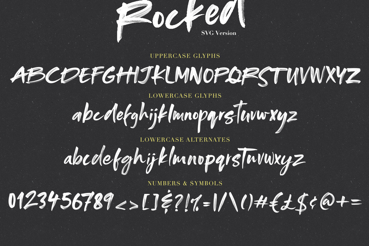 Rocked SVG Font, a Script Font by Ivan Rosenberg (Photo 4 of 7)