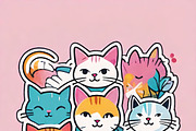 Cute Kawaii Cats & Bunny Bundle, an Illustration by ETARA by Mea Hau (Thumbnail 6 of 10)