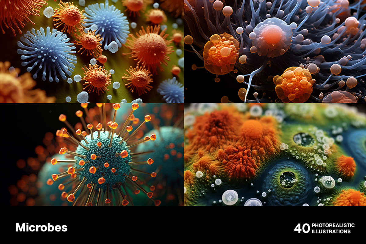 Microbes. 40 images, an Education Illustration by Handmadefont (Photo 4 of 11)