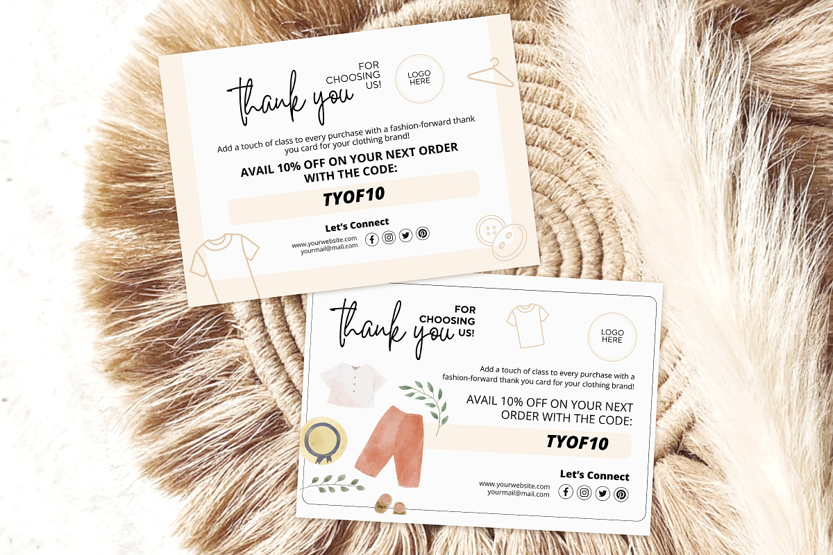 Clothing Business Thank You Card, a Card Template by Snapybiz (Photo 8 of 10)