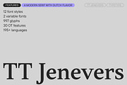 TT Jenevers, a Serif Font by TypeType (Thumbnail 1 of 15)