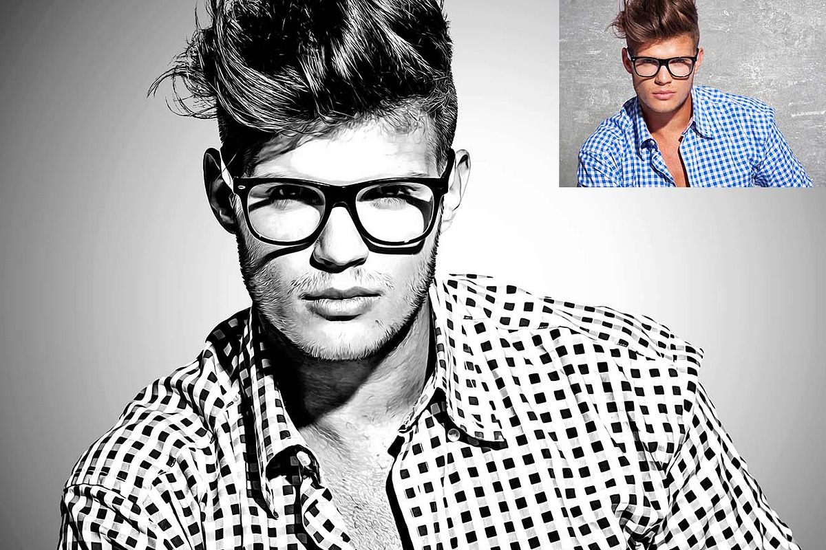 Exclusive B & W Portrait Ps Action, an Action Add-On by Studio Retouch (Photo 3 of 12)