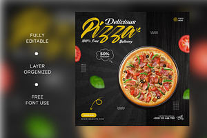 Food social media post template