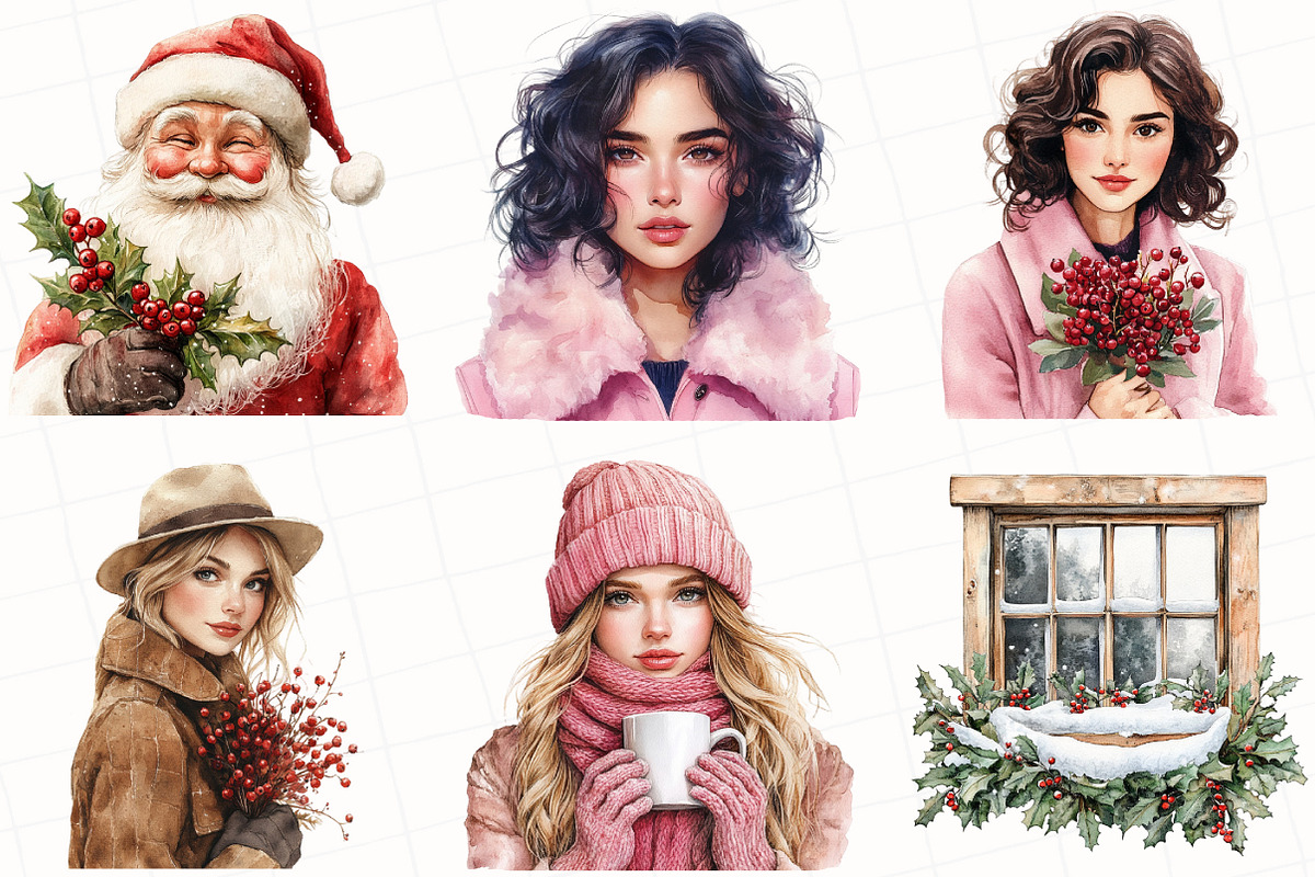 Cozy Berry Christmas Clipart, an Illustration by OK Design (Photo 5 of 5)