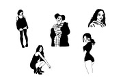 Woman Fashion Silhouette Bundle, an Illustration by MilanaTT (Thumbnail 1 of 6)