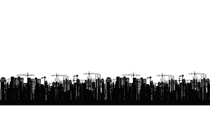 City Building Landscape. Silhouettes