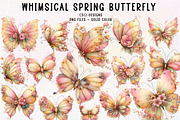 Whimsical Spring Butterfly Clipart, an Illustration by CreationArt (Thumbnail 1 of 10)