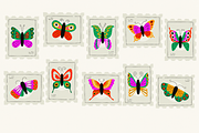Vintage Postage Stamp Graphics, a Decorative Illustration by Anna Studio (Thumbnail 12 of 12)