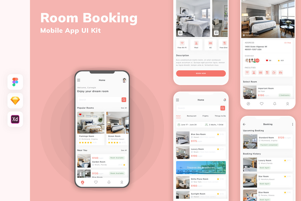Room Booking Mobile App UI Kit, an UI Kit Template by uicube