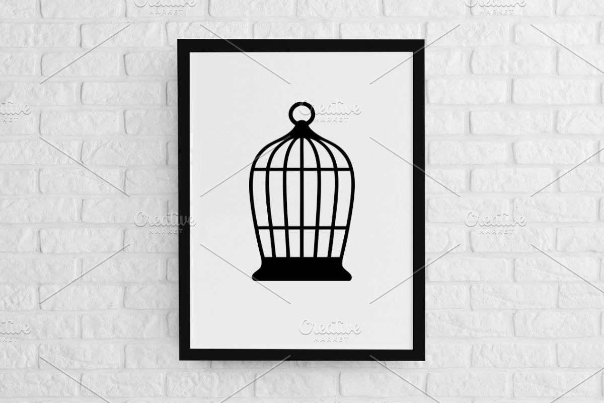 Bird Cage Silhouette SVG, an Object Illustration by newminddesign (Photo 2 of 3)