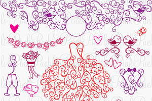 Hand Drawn Wedding Photoshop Brushes