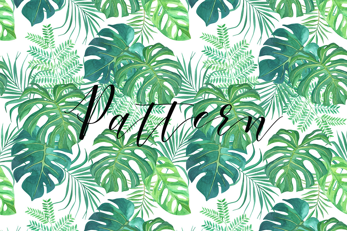 Tropical. Watercolor patterns., a Pattern Graphic by Anyuka (Photo 6 of 10)