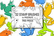 Tree frogs brushes for Procreate, a Brush Add-On by ViktoriArt (Thumbnail 1 of 6)