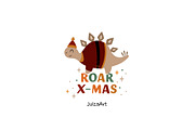 Dinosaur Christmas clipart, an Animal Illustration by JulzaArt (Thumbnail 6 of 6)