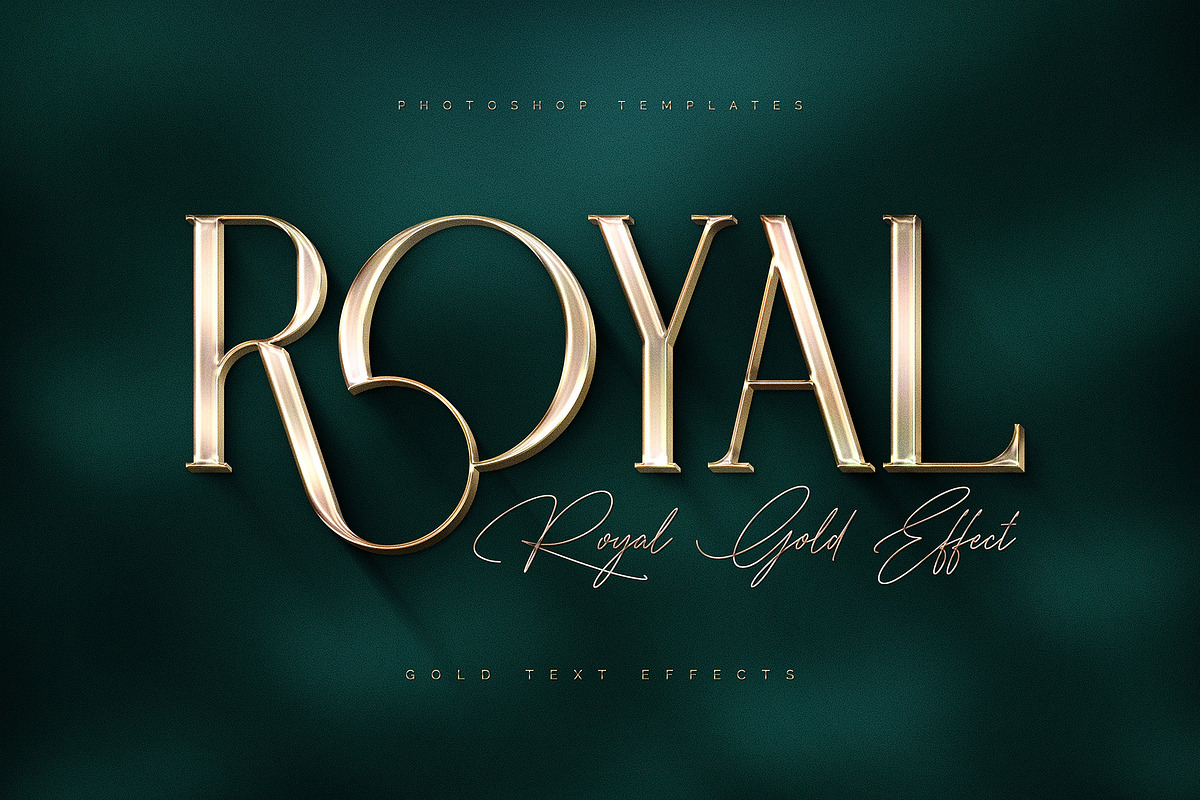 Royal Gold Lettering Text Effects, a Layer Style Add-On by Andrew Skoch Design (Photo 5 of 8)
