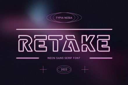 Retake Neon Sans, a Sans Serif Font by Typia Nesia