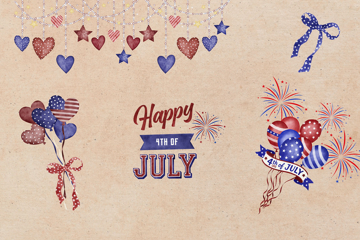 Patriotic Clipart Bundle, a Seasonal Illustration by Maggie Stilwell Design (Photo 5 of 16)