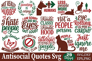 Antisocial Quotes Svg Bundle, a Graphic by DollarSmart