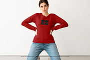 16 Woman long sleeve t-shirt mockups, a Shirt Mockup by Moixo studio (Thumbnail 5 of 10)