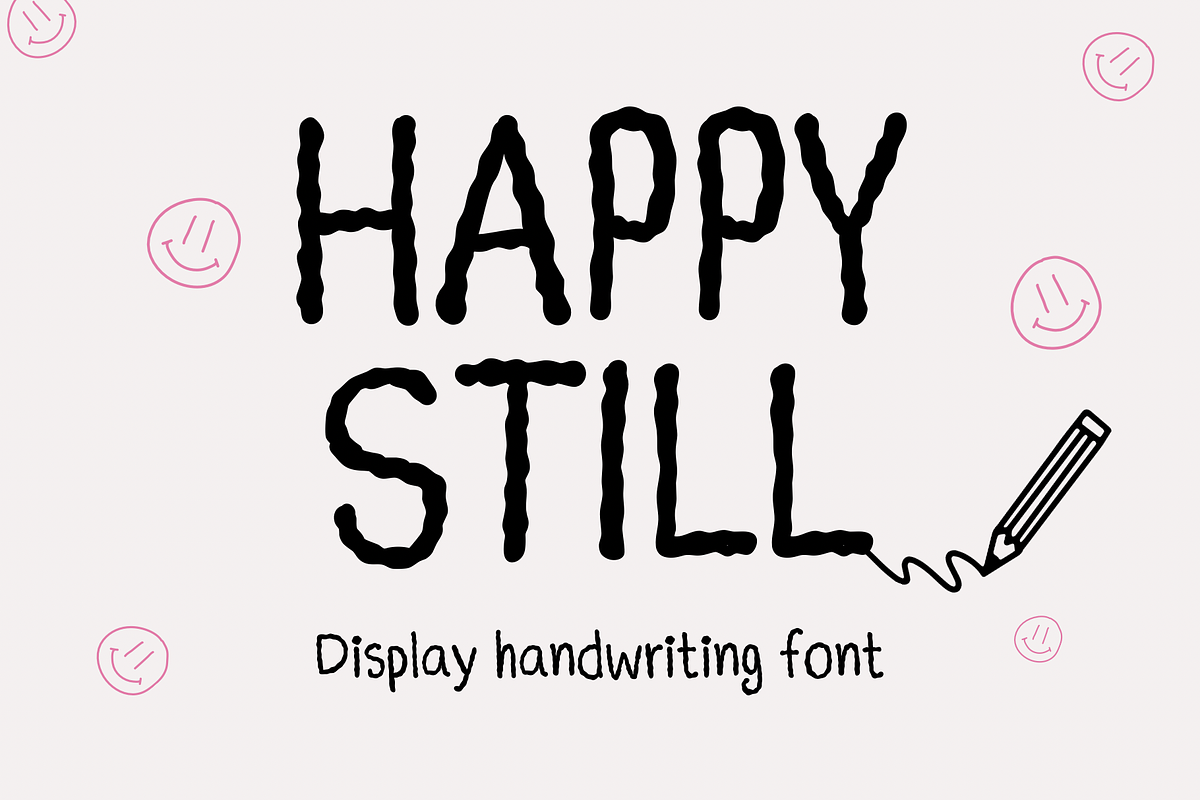 Happy still font, a Handwritten Font by JJuta (Photo 1 of 4)