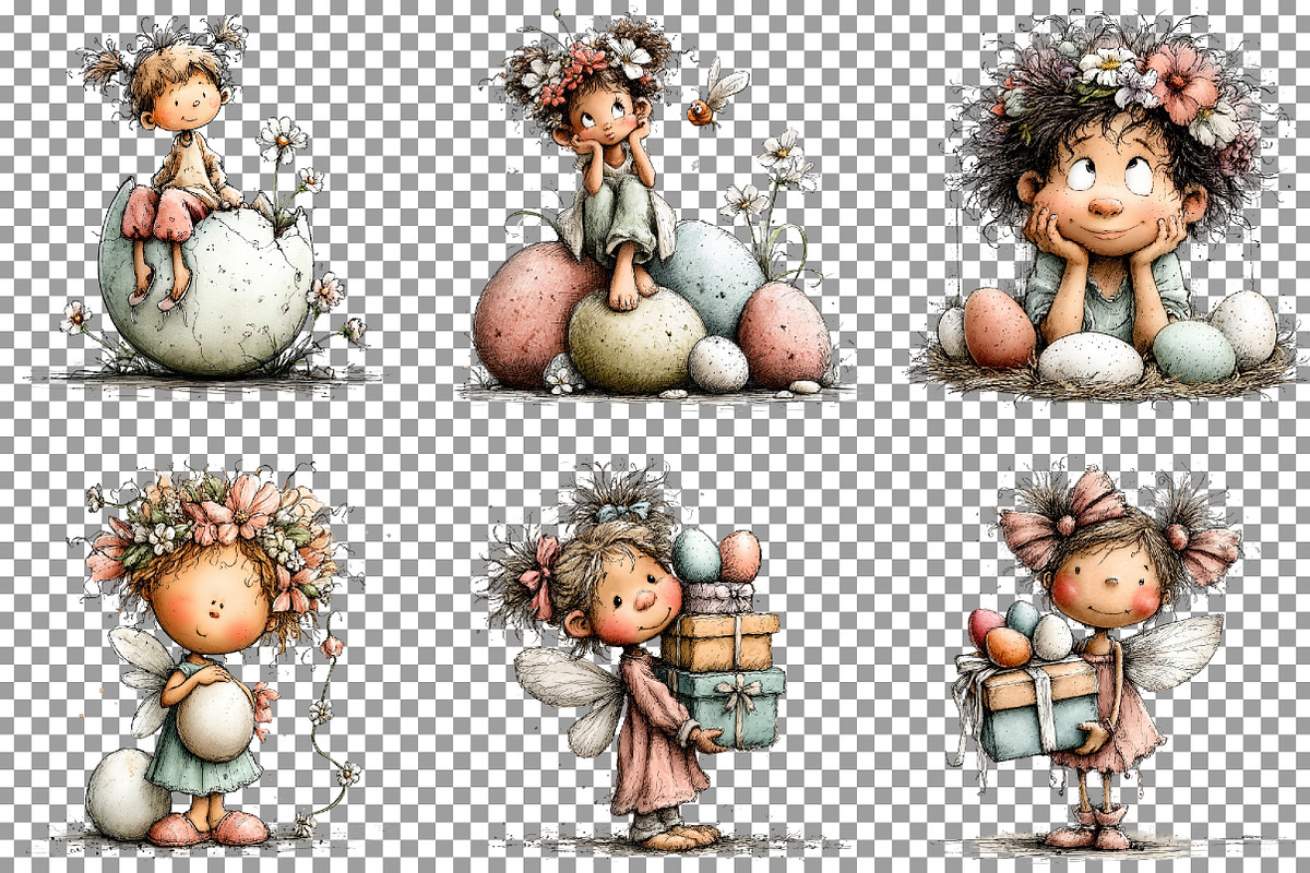 Whimsical Easter Fairy Clipart, an Illustration by Sublimation Artist (Photo 3 of 7)