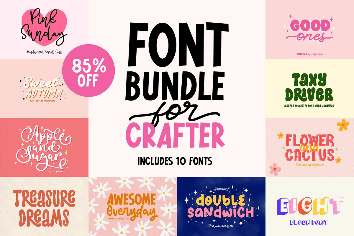 Font Bundle for Crafter SALE, a Sans Serif Font by etigletters (Photo 1 of 8)