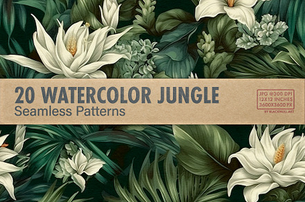 Watercolor Jungle Digital Paper