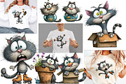 Watercolor Funny cat clipart, an Illustration by Designworld (Thumbnail 4 of 5)