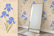 Vintage Blue Irises patterns, a Pattern Graphic by Carpet Tapete Pretzel (Thumbnail 11 of 16)