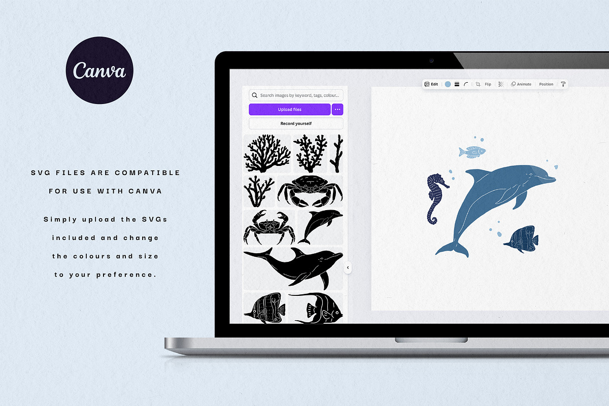 Sealife Silhouettes Illustration Set, an Animal Illustration by rouxsupplyco (Photo 15 of 16)