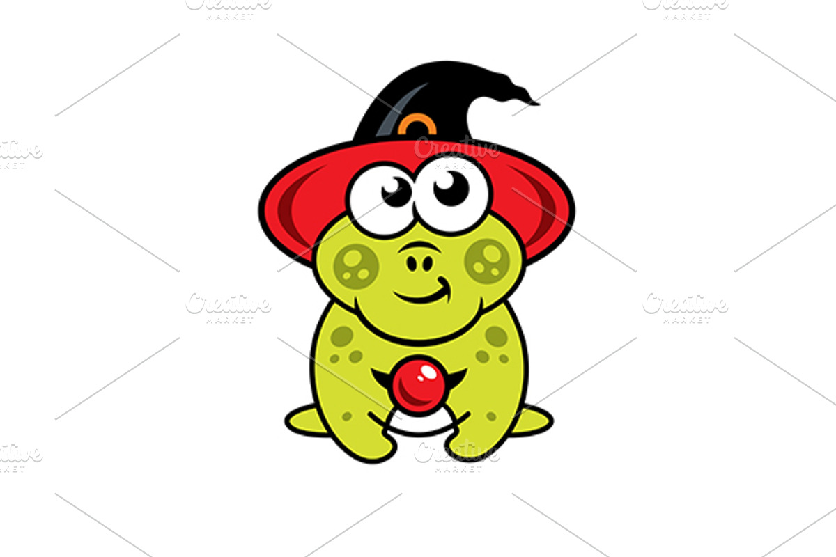 Frog in witch hat, a Branding & Logo Template by Steinar Logo